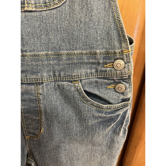 Jordache Girls Denim Bib Overalls Sz 6-6x M Wash Adjustable Straps Boho Western - Picture 4 of 8